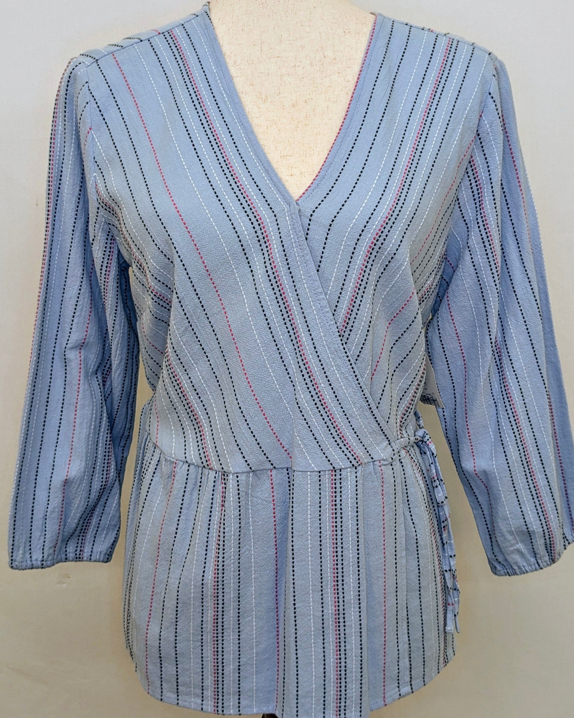 New! Time and Tru small blue wrap shirt