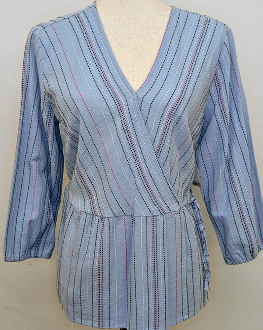 New! Time and Tru small blue wrap shirt