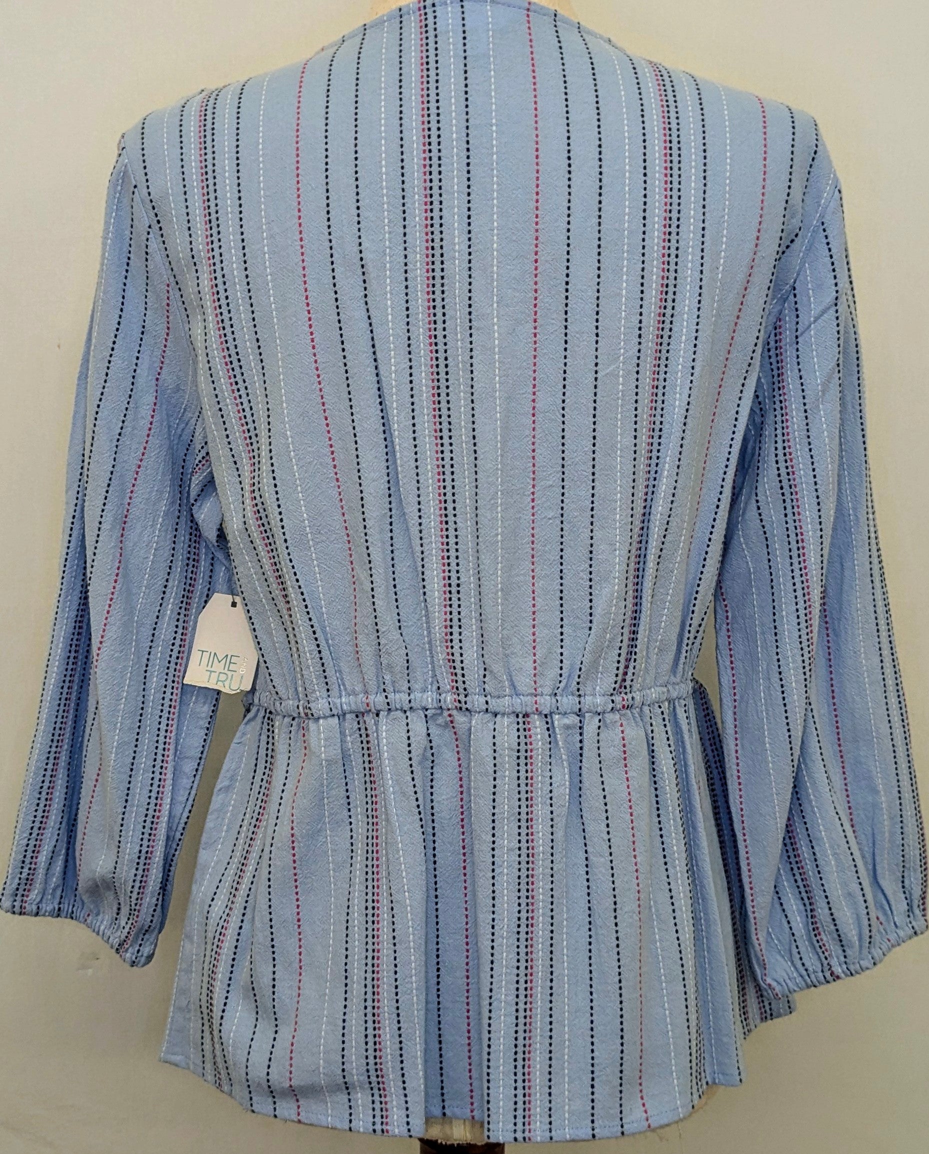 New! Time and Tru small blue wrap shirt